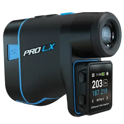 SHOT SCOPE PRO LX+ LASER RANGEFINDER / GOLF GPS / SHOT TRACKER - BLUE