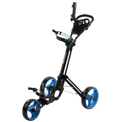 SKYMAX QWIK FOLD 3.0 GOLF PUSH TROLLEY - BLACK / BLUE +FREE GIFT
