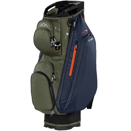 SUN MOUNTAIN 2026 C-100 14-WAY CART BAG - BLACK / OLIVE / INFERNO
