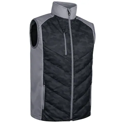 SUNDERLAND ANDORRA THERMAL PADDED GOLF GILET - BLACK / CAMO