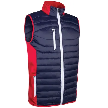 SUNDERLAND ANTON THERMAL PADDED GOLF GILET - NAVY / RED