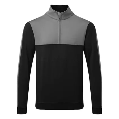 Sunderland Arizona Mid Layer Golf Top Black/Gunmetal SUNMC87-ARI