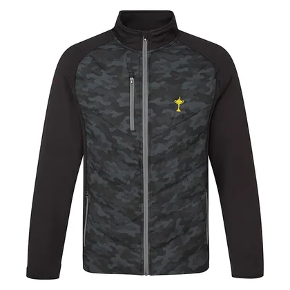 Sunderland Davos Padded Thermal Ryder Cup Golf Wind Jacket Black Camo/Gunmetal