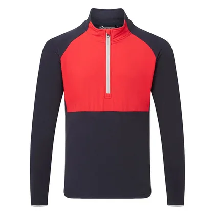 Sunderland Sahara Mid Layer Golf Top Navy/Red/Silver SUNMC97-SAH