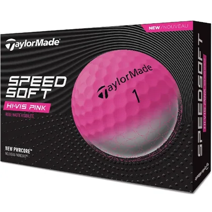 TAYLORMADE 2026 SPEEDSOFT GOLF BALLS - HI-VIS PINK