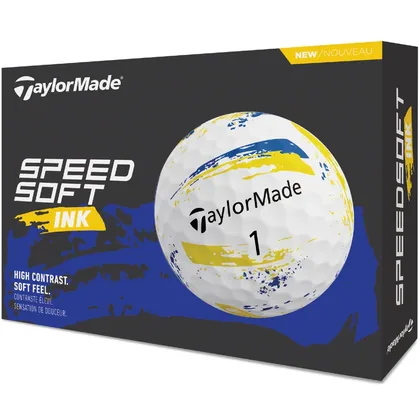 TAYLORMADE 2026 SPEEDSOFT INK GOLF BALLS - YELLOW / BLUE