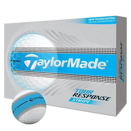 TaylorMade Tour Response Stripe Golf Balls White/Neon Blue