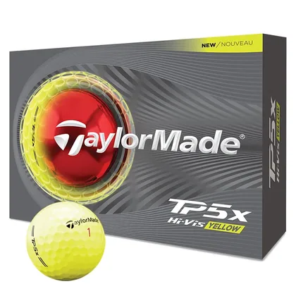 TaylorMade TP5x Personalised Text Golf Balls Yellow