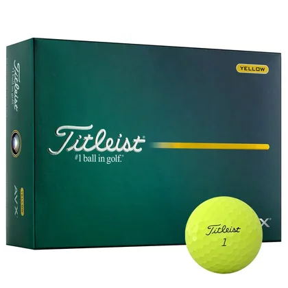 Titleist AVX Personalised Logo Golf Balls Yellow