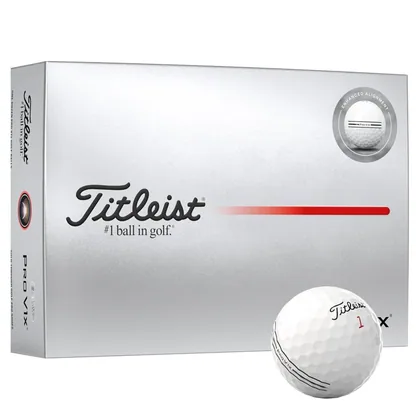 Titleist Pro V1x Enhanced Alignment Golf Balls White