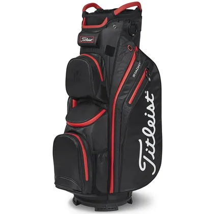 TITLEIST STADRY 14 GOLF CART BAG – BLACK / BLACK / RED