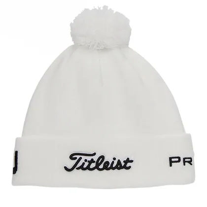 Titleist Tour Pom Pom Golf Beanie White/Black TH22WTPE-10