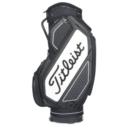 TITLEIST TOUR SERIES MIDSIZE STAFF CART BAG - BLACK / WHITE +FREE GIFT