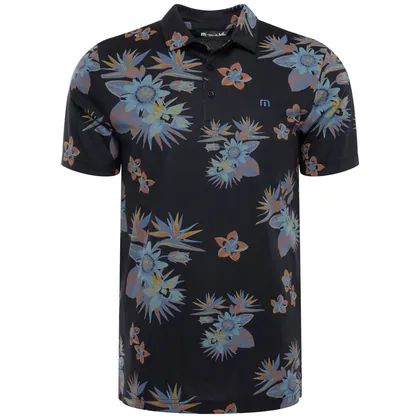 TRAVISMATHEW SECLUDED ISLAND GOLF POLO SHIRT - BLACK