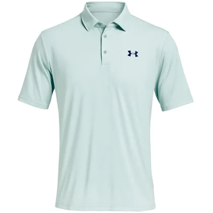 UNDER ARMOUR 2026 PLAYOFF JACQUARD GOLF POLO SHIRT - ENAMEL BLUE / ILLUSION GREEN / MIDNIGHT NAVY