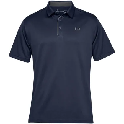 UNDER ARMOUR 2026 TECH GOLF POLO SHIRT - MIDNIGHT NAVY / GRAPHITE