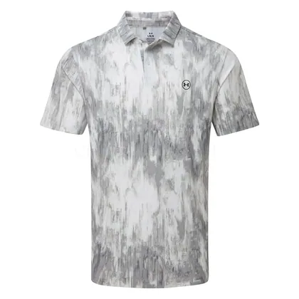 Under Armour Drive Chill Printed Golf Polo Shirt Halo Grey/White/Black 6009724-014