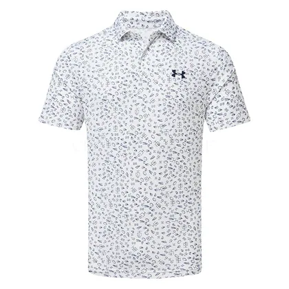 Under Armour Matchplay Football Toss Golf Polo Shirt White/Midnight Navy 6009800-105