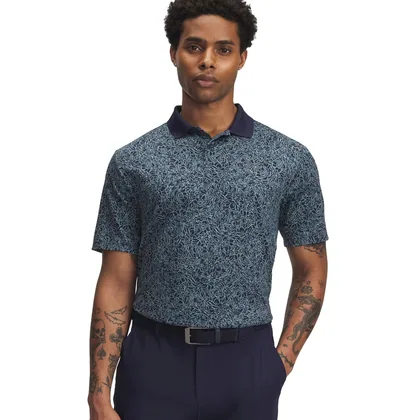 UNDER ARMOUR MATCHPLAY GOLF POLO SHIRT - MIDNIGHT NAVY / JASPER BLUE 422