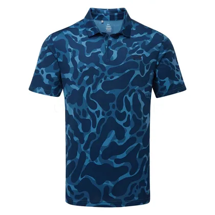 Under Armour Matchplay Open Camo Golf Polo Shirt Aegean Blue/Academy 6009800-430