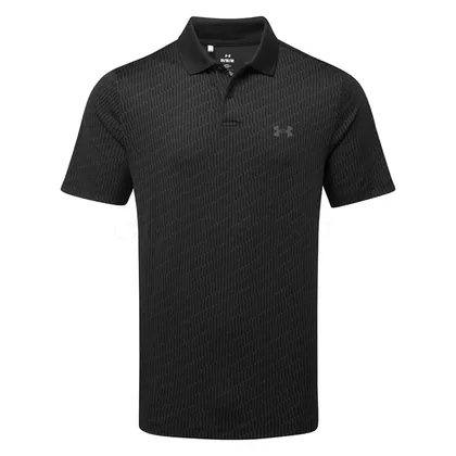 Under Armour Matchplay Printed Golf Polo Shirt Black/Halo Grey 1377377-010