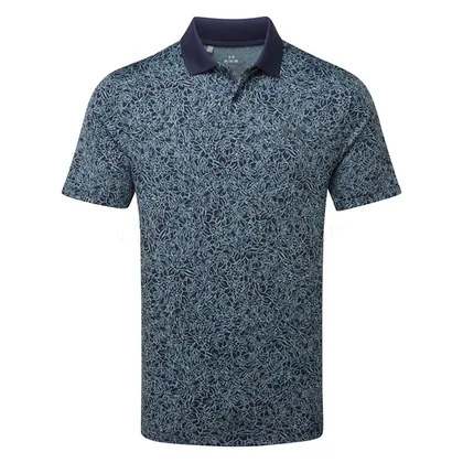 Under Armour Matchplay Printed Golf Polo Shirt Midnight Navy/Jasper Blue 1377377-422