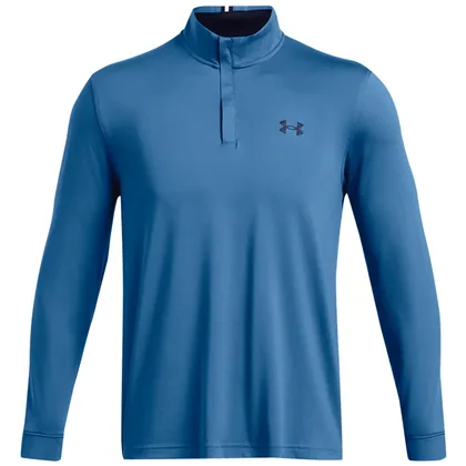 UNDER ARMOUR PLAYOFF 1/4 ZIP GOLF PULLOVER - PHOTON BLUE / MIDNIGHT NAVY