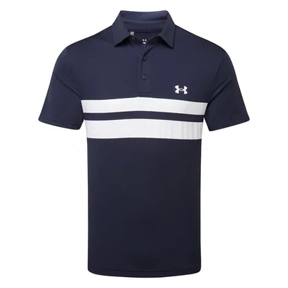 Under Armour Playoff 3.0 Stripe Golf Polo Shirt Midnight Navy/White 1378676-428