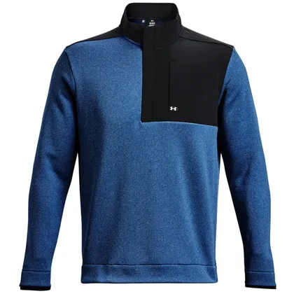 UNDER ARMOUR STORM SWEATER FLEECE 1/2 ZIP GOLF JUMPER - BLUE MIRAGE