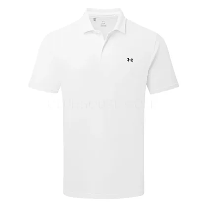 Under Armour T2G Pique Golf Polo Shirt White/Black 6012303-100