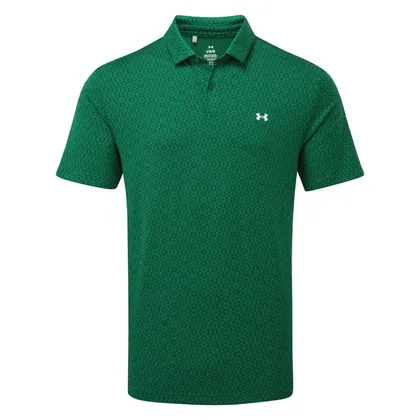 Under Armour T2G Printed Golf Polo Shirt Campus Ivy/White 6012304-312