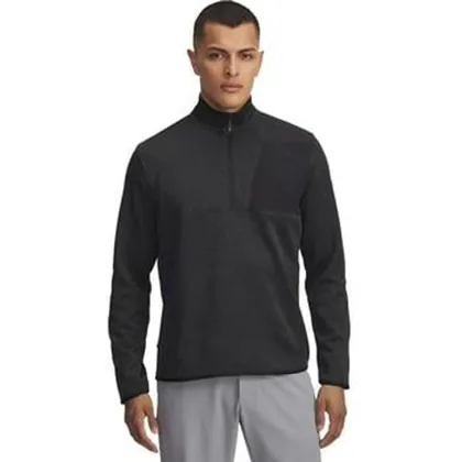 UA Drive Midlayer SweaterFleece Golf Top - Black/Anthracite/Black