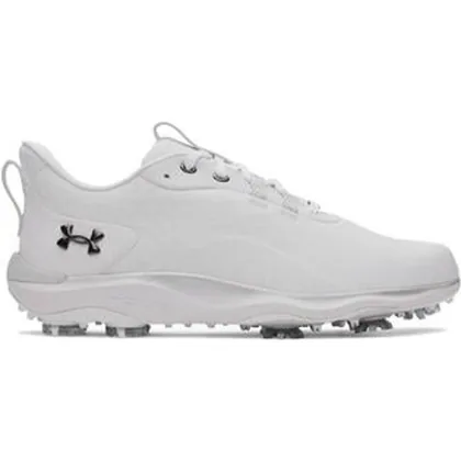 Under Armour UA Drive Pro Clone Golf Shoes - White/White/Gun Metal