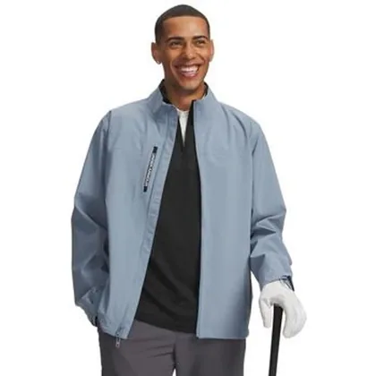 Under Armour UA Drive Pro Waterproof Golf Rain Jacket - Blue Wind/White