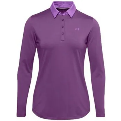 Under Armour Womens Zinger Long Sleeve Golf Polo Shirt - Purple