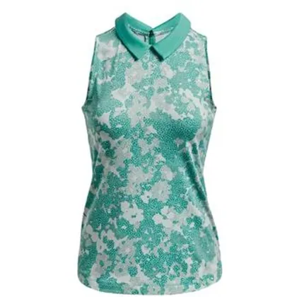 Under Armour Womens Zinger Rise Sleeveless Golf Polo Shirt - Neptune