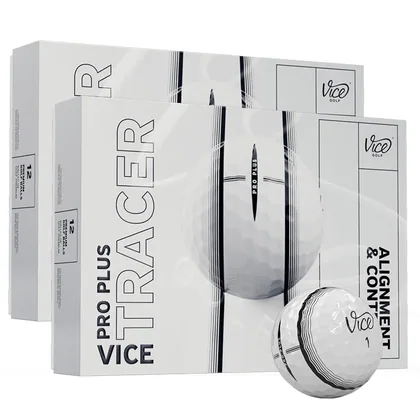Vice Pro Plus Tracer Golf Balls (Double Dozen) White