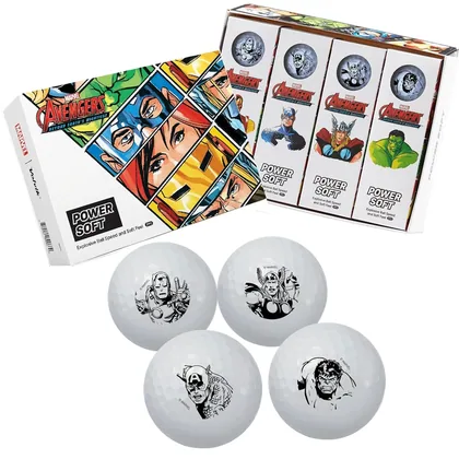 VOLVIK POWER SOFT LTD EDITION MARVEL AVENGERS GOLF BALLS - WHITE