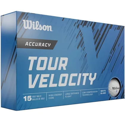 WILSON TOUR VELOCITY FEEL GOLF BALLS - 15 BALL PACK / ACCURACY