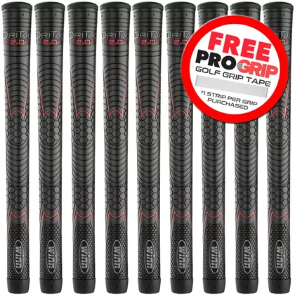 WINN DRI-TAC 2.0 GOLF GRIP BLACK / RED - STANDARD